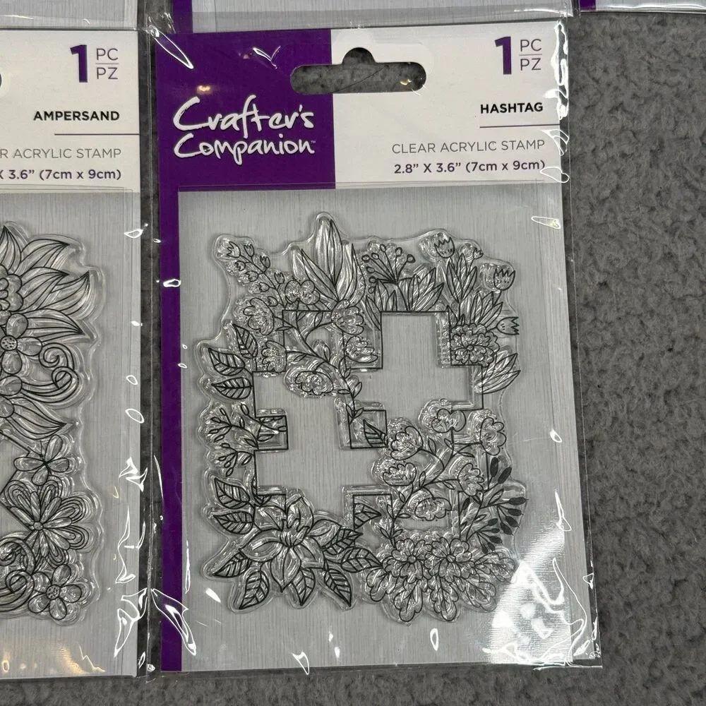 Crafters Companion Floral Alphabet Clear Acrylic Stamp Set Complete A-Z Plus NIP